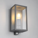 Applique rettangolare antracite Garonne con vetro trasparente e sensore PIR