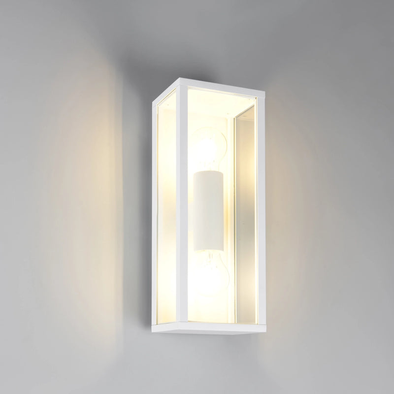 Applique moderna a doppia luce bianca con attacco E27 per terrazzi e balconi