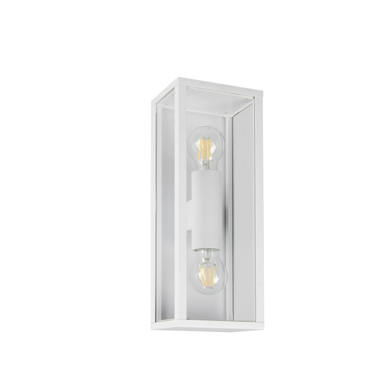 Lampada da esterno rettangolare Garonne 2 luci in alluminio zincato IP44