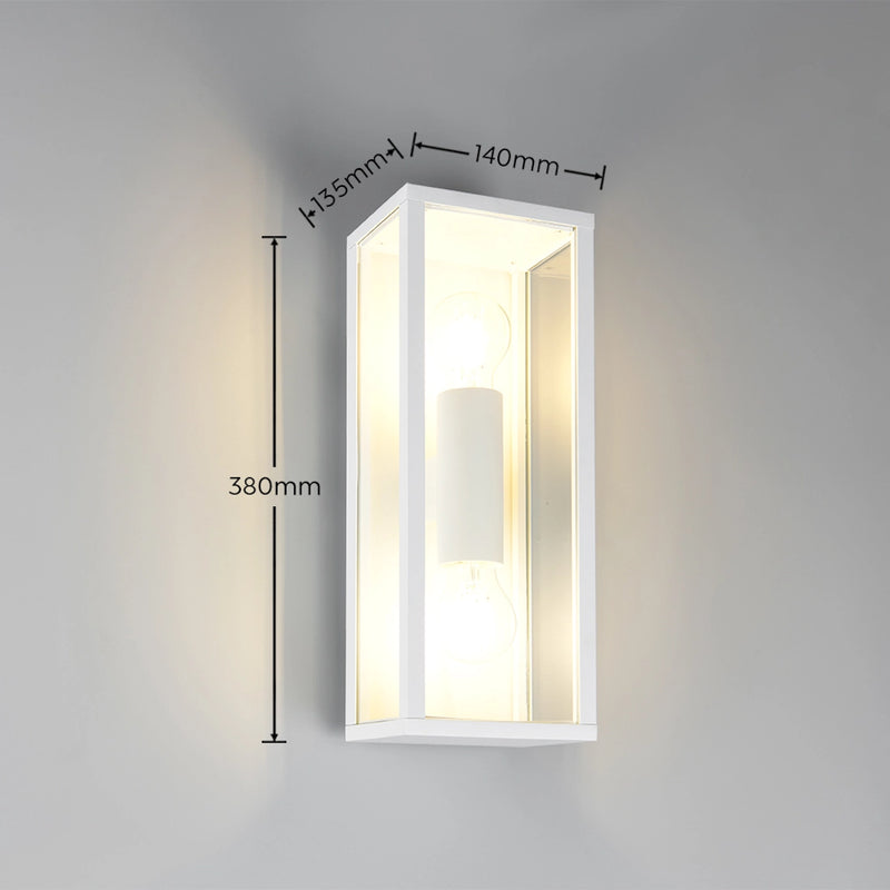 Applique da giardino a parete Garonne 2 luci in alluminio bianco, stile moderno IP44