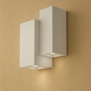 applique in gesso bianca 22x16 cm con 4 luci GU10 e illuminazione bidirezionale