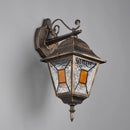 lampada parete rustica con lanterna verso il basso IP44