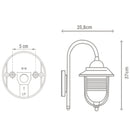 Lampada da esterno applique rustica stile marinaro antico ruggine con vetro trasparente E27
