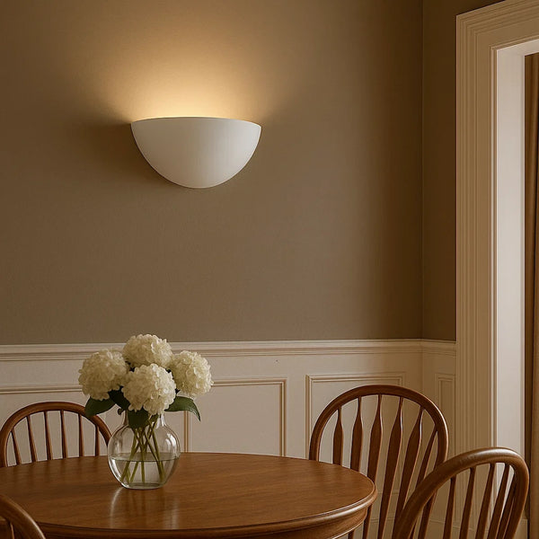 applique in gesso 31 cm per luce indiretta elegante, compatibile con lampadine E27