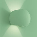 lampada sferica da muro in gesso compatta con attacco G9 e luce bidirezionale