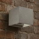 applique a cubo in cemento per interni moderni con luce bidirezionale