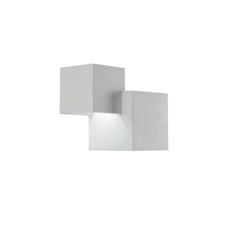 lampada moderna doppia cubica in gesso verniciabile per pareti interne