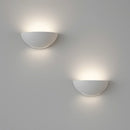 lampada da parete moderna in gesso verniciabile con forma semicircolare ed effetto luce elegante