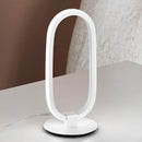 Lampada da tavolo Infinity moderna in alluminio bianco con diffusore in silicone