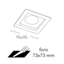 faretto da incasso in gesso bianco quadrato con foro 7,3 cm GU10