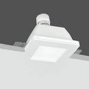 Illuminazione da incasso per cartongesso in gesso con diffusore satinato e attacco GU10