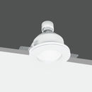 faretto a scomparsa in gesso con diffusore satinato antiabbagliante per cartongesso