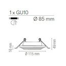 faretto in gesso da incasso verniciabile per soffitti in cartongesso