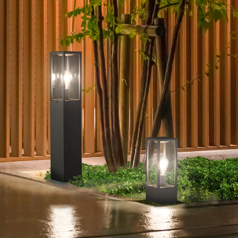 Lampioncino da giardino Garonne in alluminio antracite e vetro trasparente