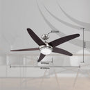 Fabiola 0306 Ventilatore da soffitto con telecomando, rotazione estate/inverno, diametro 132 cm, potenza 55W. Prodotto da Globo Lighting