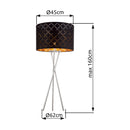 Piantana Clarke | Lampade da terra | Tessuto Nero