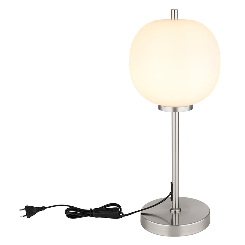 ARYA Lampada da tavolo cromata, treccia in alluminio, GLOBO LIGHTING 15269T ARYA Lampada da tavolo cromata, treccia in alluminio, GLOBO LIGHTING 15269T