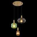 plafoniera moderna oro e vetro colorato per soggiorno o sala da pranzo