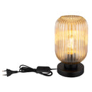 lampada da comodino Normy con luce calda e vetro ambra