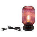 lampada da comodino Normy con luce calda e vetro colorato