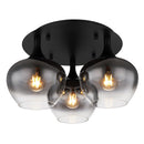 Lampada da soffitto Maxy in metallo nero con vetro fumé da cucina e soggiorno