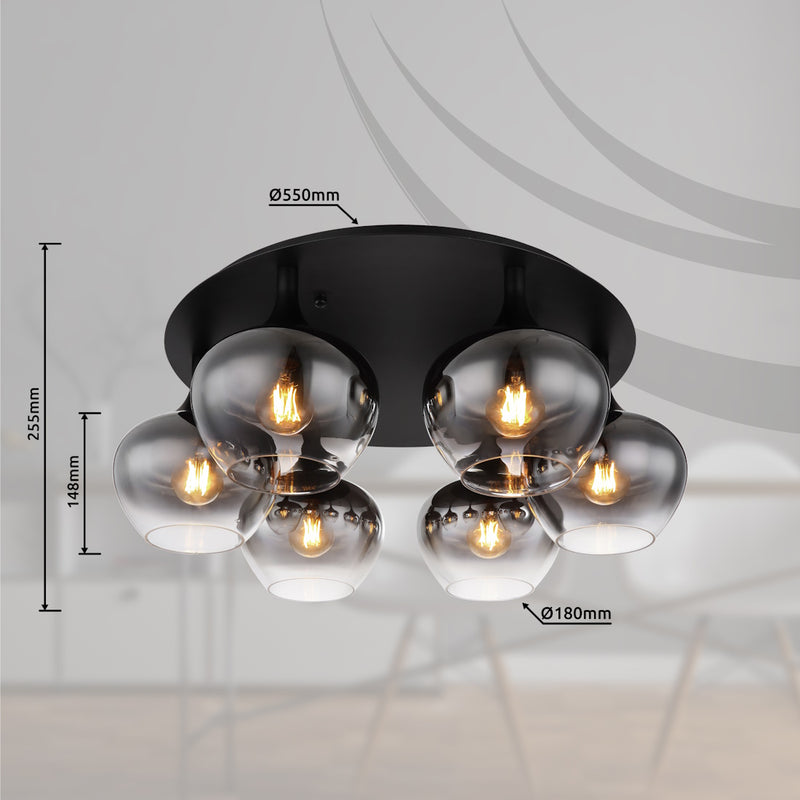 Maxy 15548-6D | Plafoniera Moderna | Illuminazione da Cucina | Globo Lighting