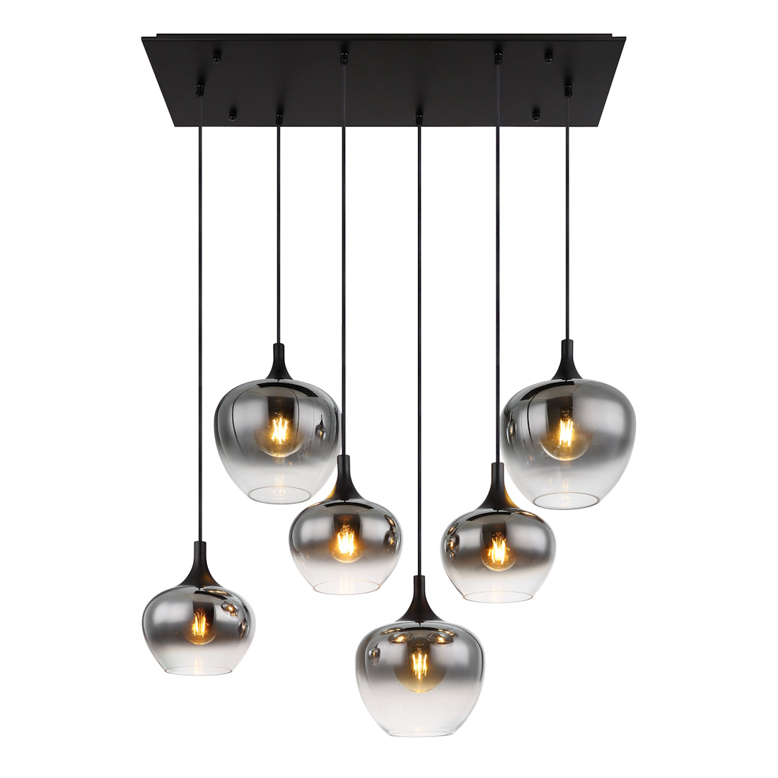 Lampadario Sospensione Edison Regolabile - Nero, 6 Luci, Stile Industriale - Foto 5