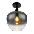 Plafoniera moderna Maxy in metallo nero e vetro fumé