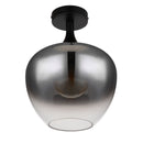 Plafoniera elegante Maxy in metallo nero e vetro fumé