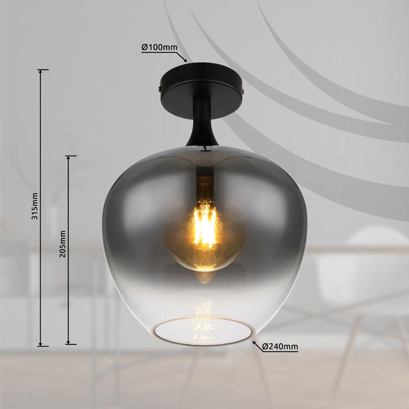Maxy 15548D | Plafoniera Nera | Lampade Moderne | Globo Lighting