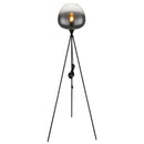 Lampada moderna Maxy da terra 145 cm nero e vetro fumé