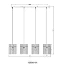 Gorley 15698-4H | Sospensione 4 luci | Lampadari Moderni | Globo Lighting