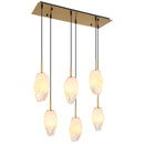 Lampada a sospensione Barcley metallo ottone e vetro moderno