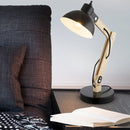 lampada da scrivania Tongariro moderna in legno e metallo