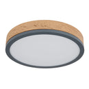 Plafoniera LED Ø30 cm con cornice in legno e luce calda 3000K

