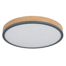 Doro plafoniera LED tonda Ø45 cm con cornice in legno e luce calda