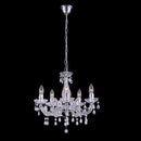 Chandelier a sospensione 5 luci con struttura in acrilico trasparente