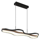 Lampadario Bezzy moderno in metallo nero e legno con LED dimmerabile