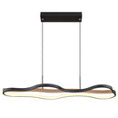 Lampada a sospensione moderna nero e legno per sala da pranzo e cucina