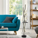 piantana LED nera con paralume opalino luce calda 3000K