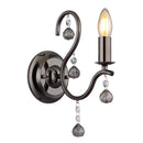 applique da parete stile neoclassico nero e cromato con cristalli