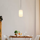 lampadario a sospensione ovale in vetro opale per cucina o tavolo