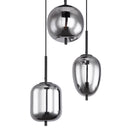 Blacky 15345-3 dettaglio struttura metallo nero satinato e sfere vetro fumè