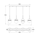 Blacky 15345-4NO | Sospensione 4 luci | Lampadari moderni | Globo Lighting