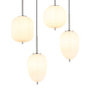 Blacky dettaglio struttura acciaio satinato e vetri bianchi opali