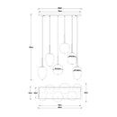 Blacky 15345-6NO | Plafoniera acciaio | Lampadari moderni | Globo Lighting