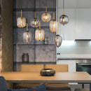 plafoniera moderna 8 luci nero ottone per tavolo o isola cucina