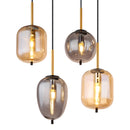 plafoniera Blacky elegante con vetri trasparenti di colori caldi e freddiGlobo Lighting