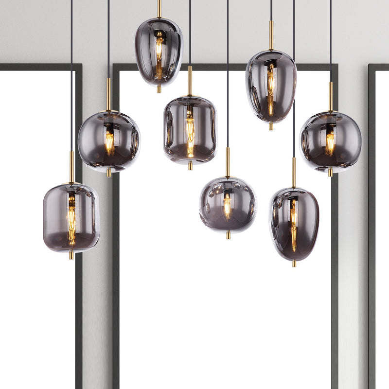 Blacky 15345-8MM | Lampada elegante classica | Nero oro | Globo Lighting
