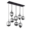 plafoniera Blacky in metallo nero satinato con vetri fumè decorativi